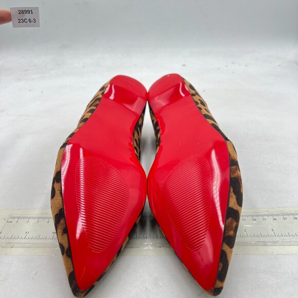 FOWT Brown Pointed Toe Arched Heel Pumps Solid Color Suede Side V Cut Loafers - Picture 7 of 8